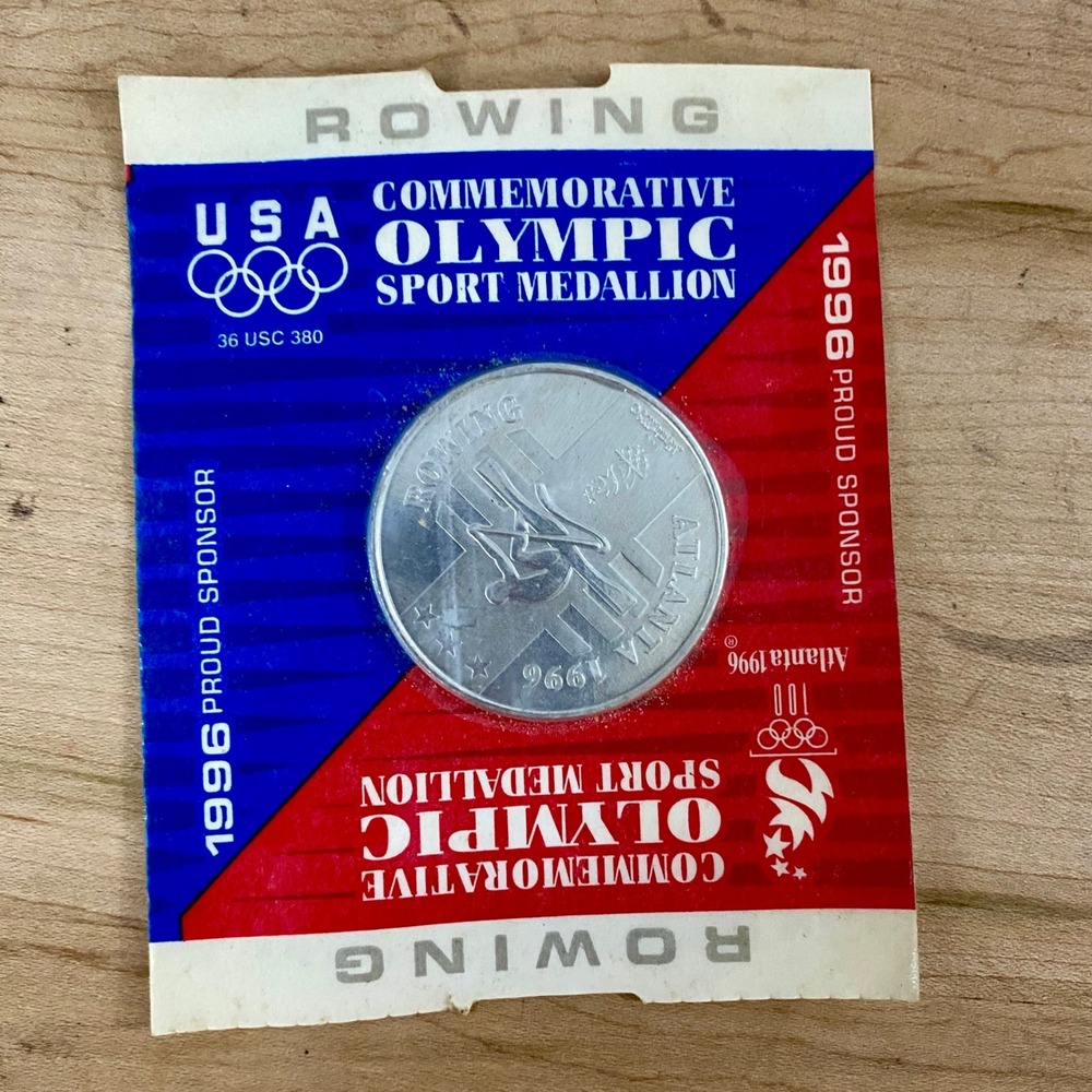Vintage 1996 Atlanta Olympics USA Rowing Commemorative Sport Medallion Sealed